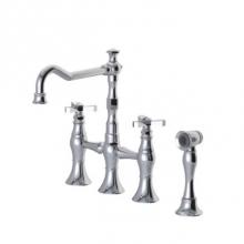 Rubinet 8UHXCCHCH - Kitchen Bridge Faucet With Hand Spray