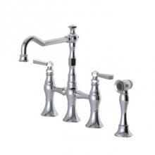 Rubinet 8UHXLCHMB - Kitchen Bridge Faucet With Hand Spray