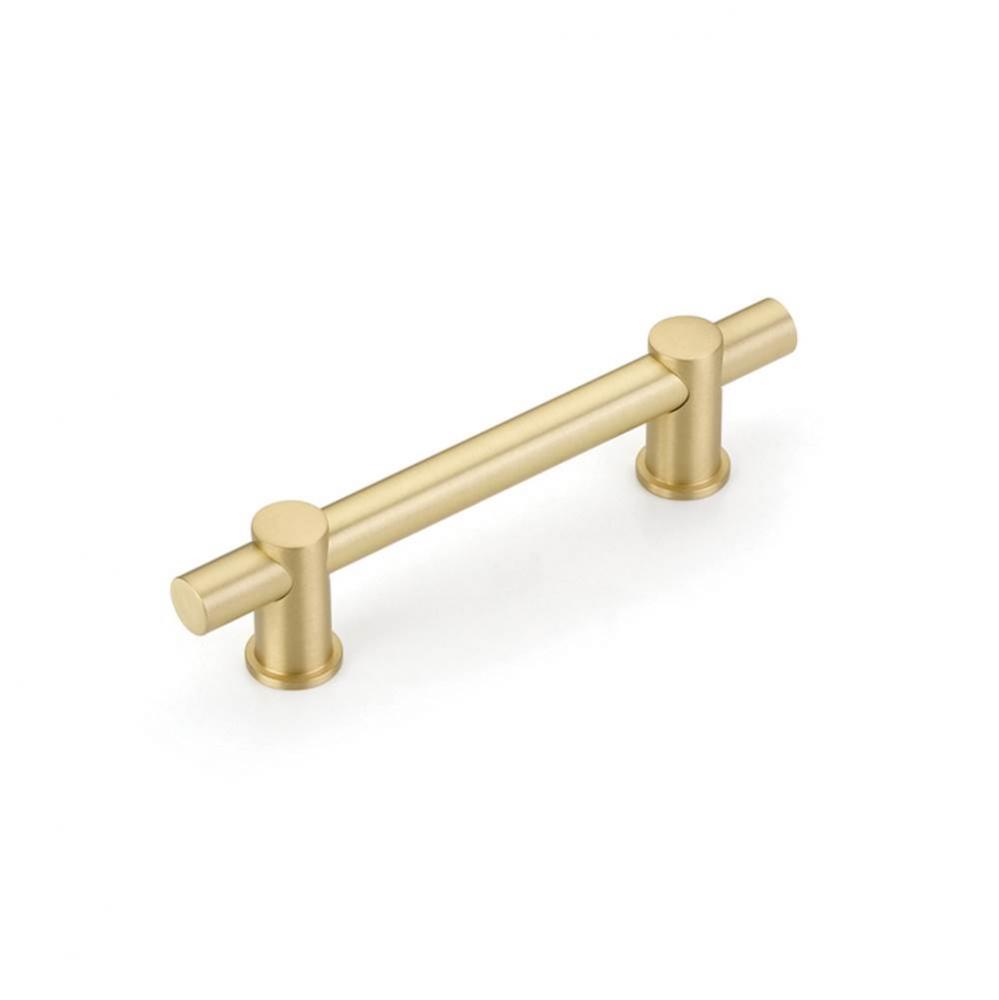 Fonce Bar Pull, 4'' cc with Satin Brass