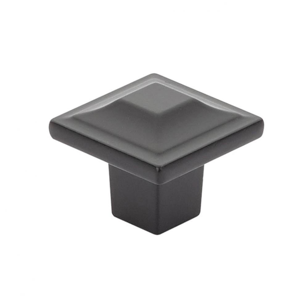 Knob, Square, Matte Black, 1-1/4'' dia