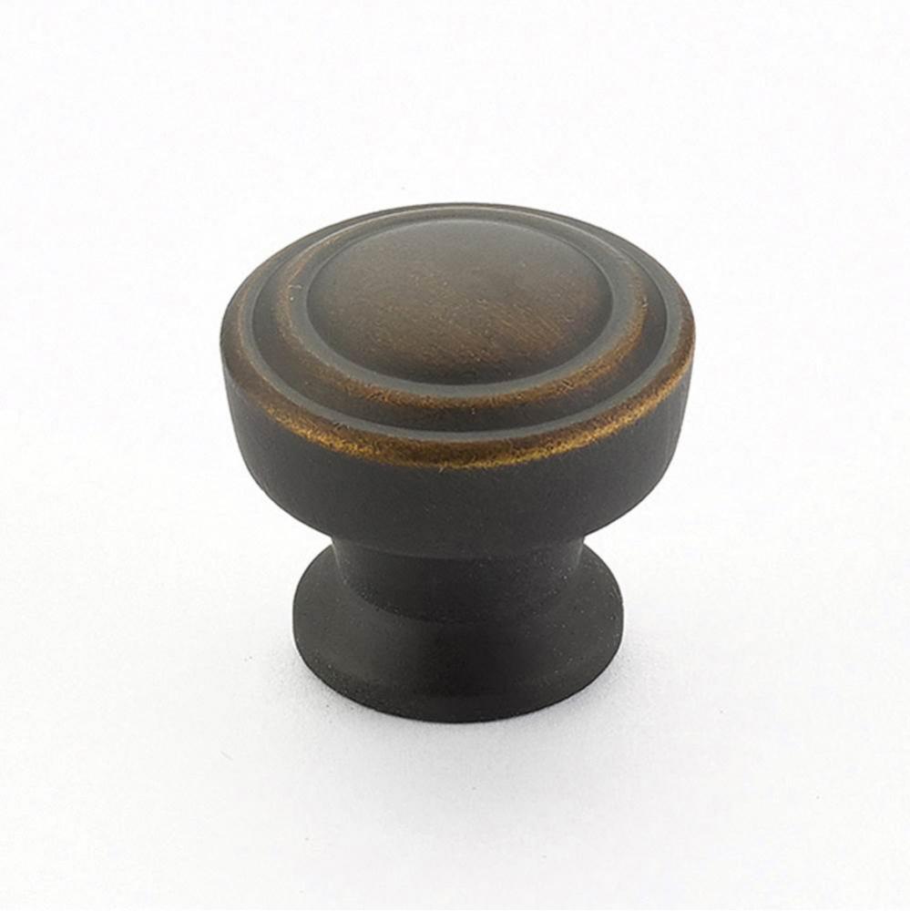 Knob, Round, Ancient Bronze, 1-1/4'' dia