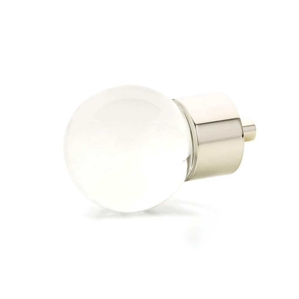 Globe Glass Knob, Polished Nickel, 1-3/8'' dia