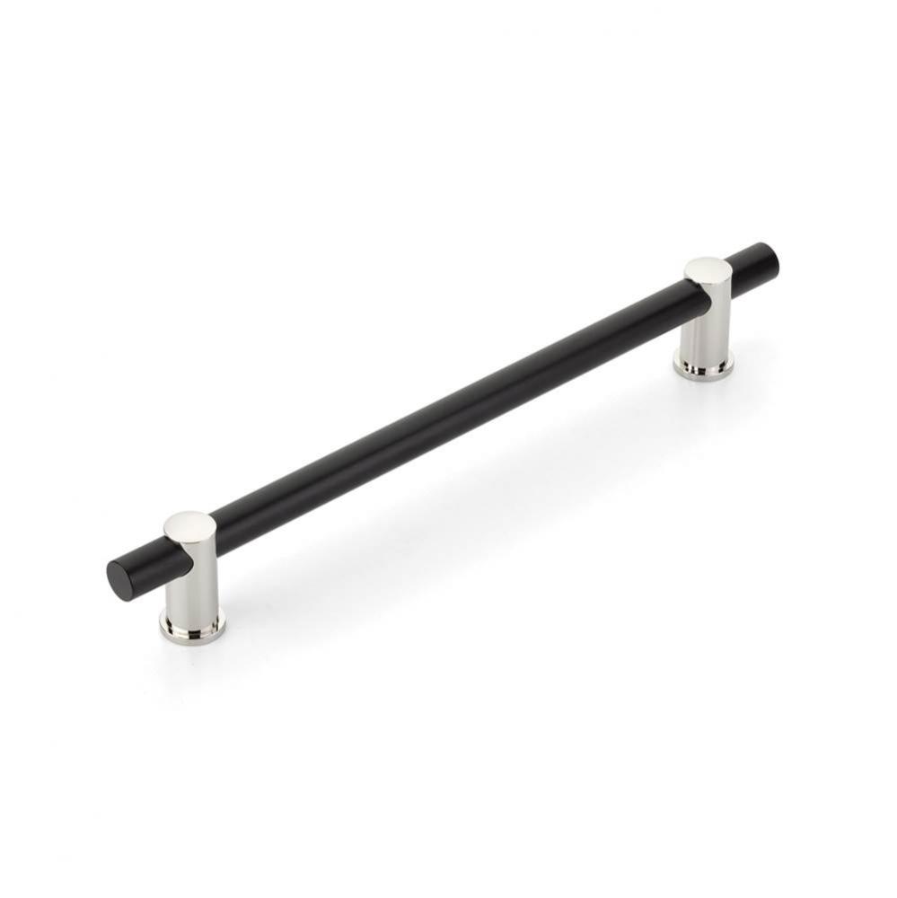 Concealed Surface,Fonce,Appliance Pull,Non-Adjustable,Matte Black Bar/Polished Nickel Stems,12&apo