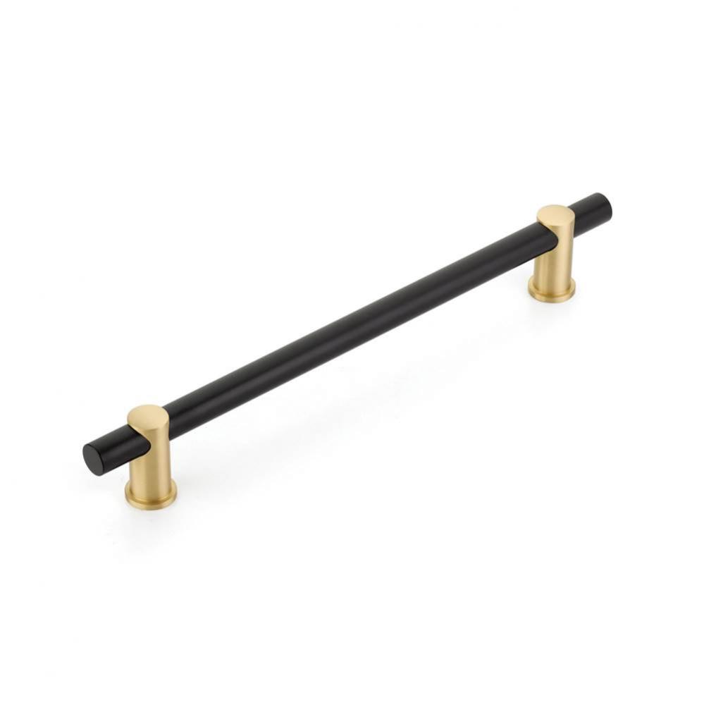 Fonce,Appliance Pull,12'' Cc,With Matte Black Bar And Satin Brass Stems,,