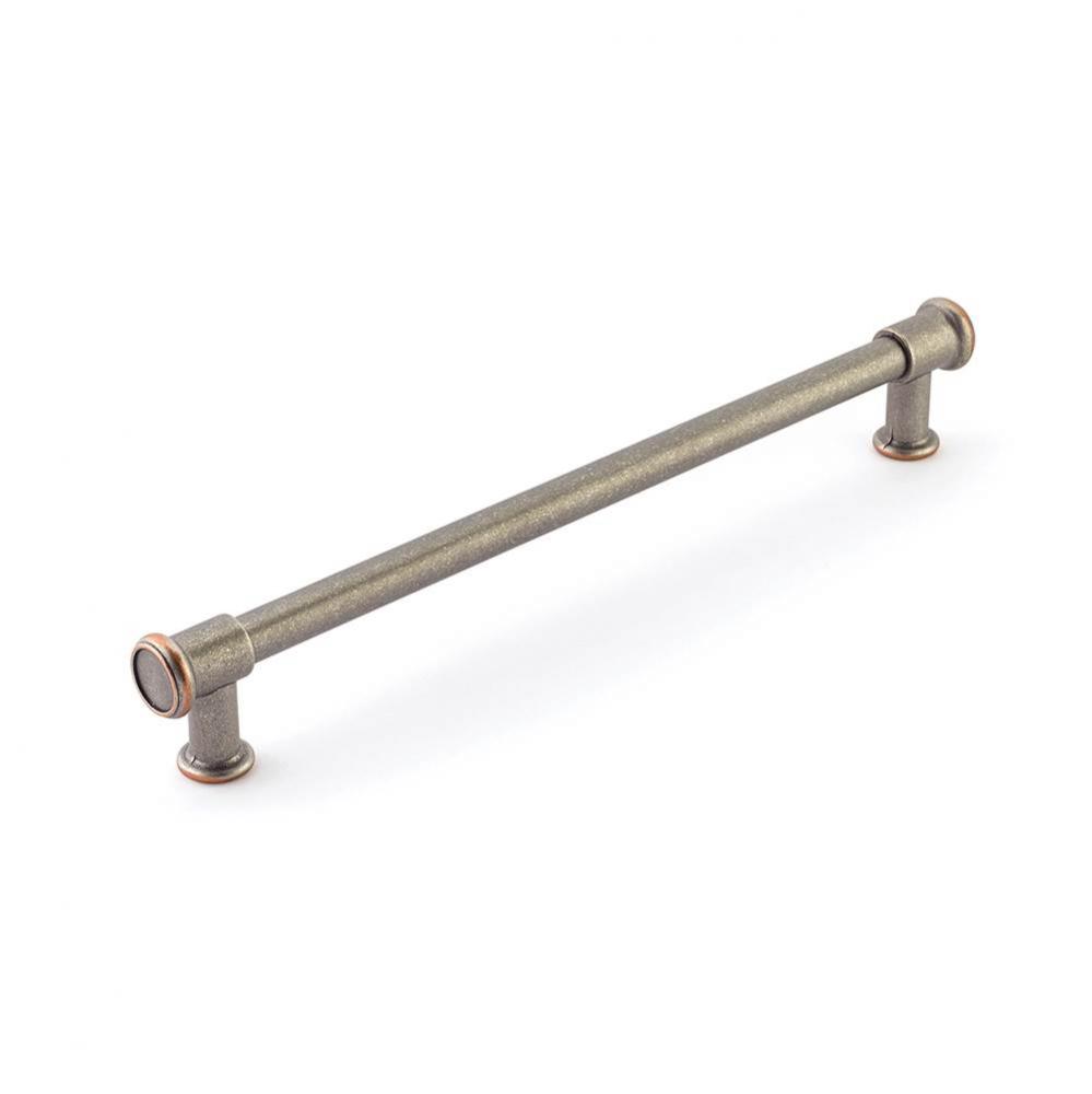 Concealed Surface,Steamworks,Appliance Pull,Distressed Pewter/Copper,12'' Cc