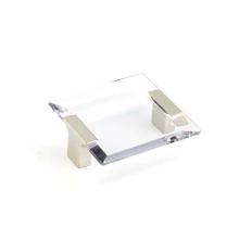 Schaub and Company 315-15 CL - Positano, Square Pull, Satin Nickel, Clear, 2-1/2'' cc