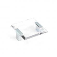 Schaub and Company 315-26 CL - Positano, Square Pull, Polished Chrome, Clear, 2-1/2'' Cc