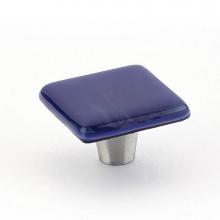 Schaub and Company 34-SPS - Knob, Square, Sapphire Silk, 1-1/2'' dia