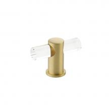 Schaub and Company 401-SB - T-Knob, Adjustable clear acrylic, Satin Brass, 2''
