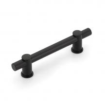 Schaub and Company 424-MB/SB - Fonce,Bar Pull,4'' Cc With Matte Black Bar And Satin Brass Stems