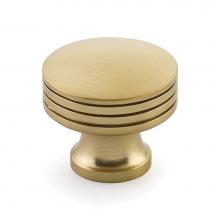 Schaub and Company 532-SSB - Knob, Round, Signature Satin Brass, 1-1/4'' dia