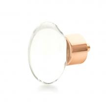 Schaub and Company 60-PRG - Oval Glass Knob, Polished Rose Gold, 1-3/4'' dia