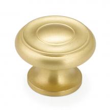 Schaub and Company 704-SB - Knob, Satin Brass, 1-1/2'' dia