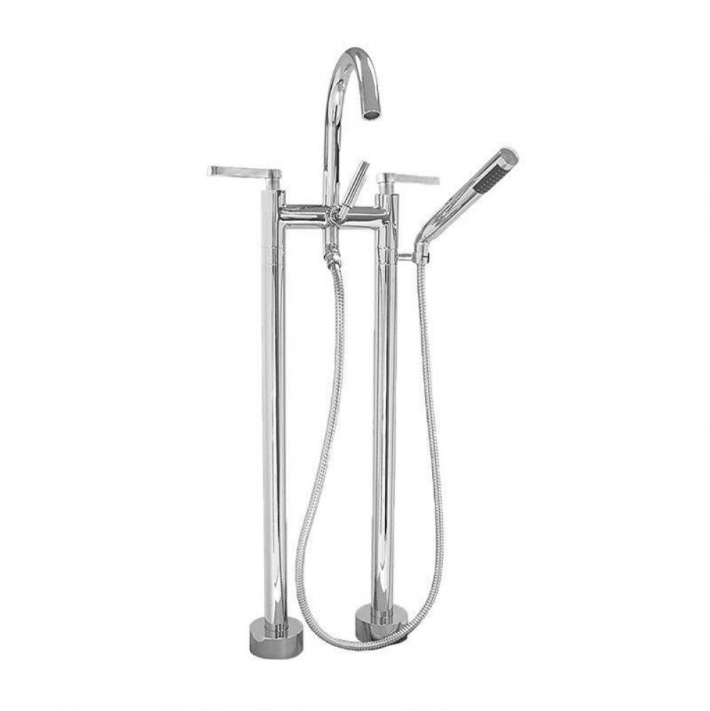 Contemporary Floormount Tub Filler W/Handshower W/Carina - Complete