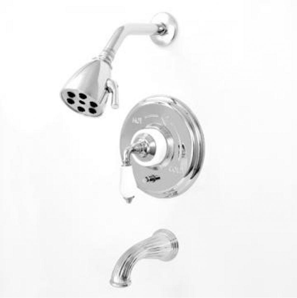 3200 Venezia Pressure Balanced Tub & Deluxe Shower W/ Honey Onyx Marble