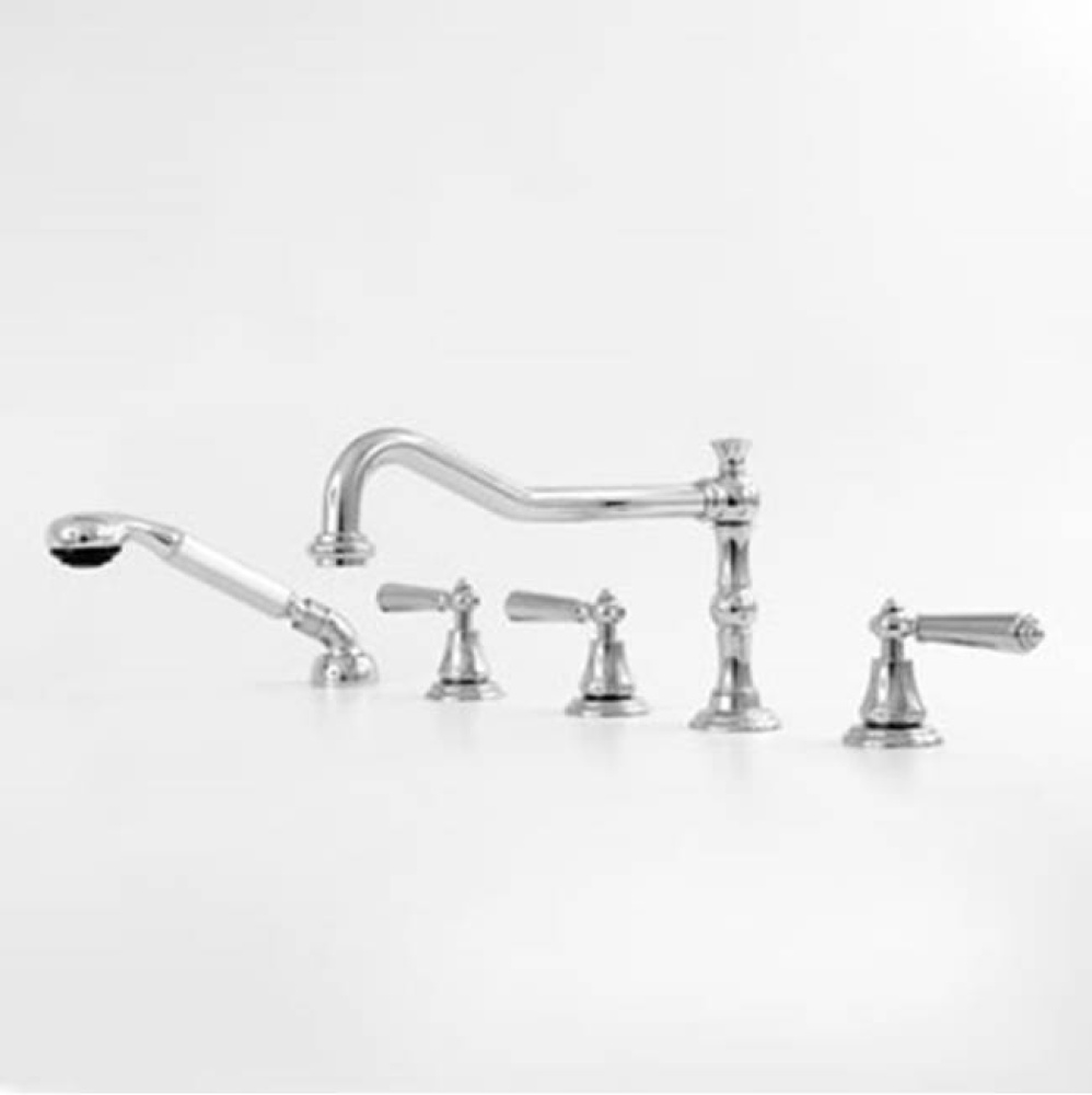 Roman Tub Set TRIM with Deckmount Handshower MONTE CARLO POLISHED GOLD .24