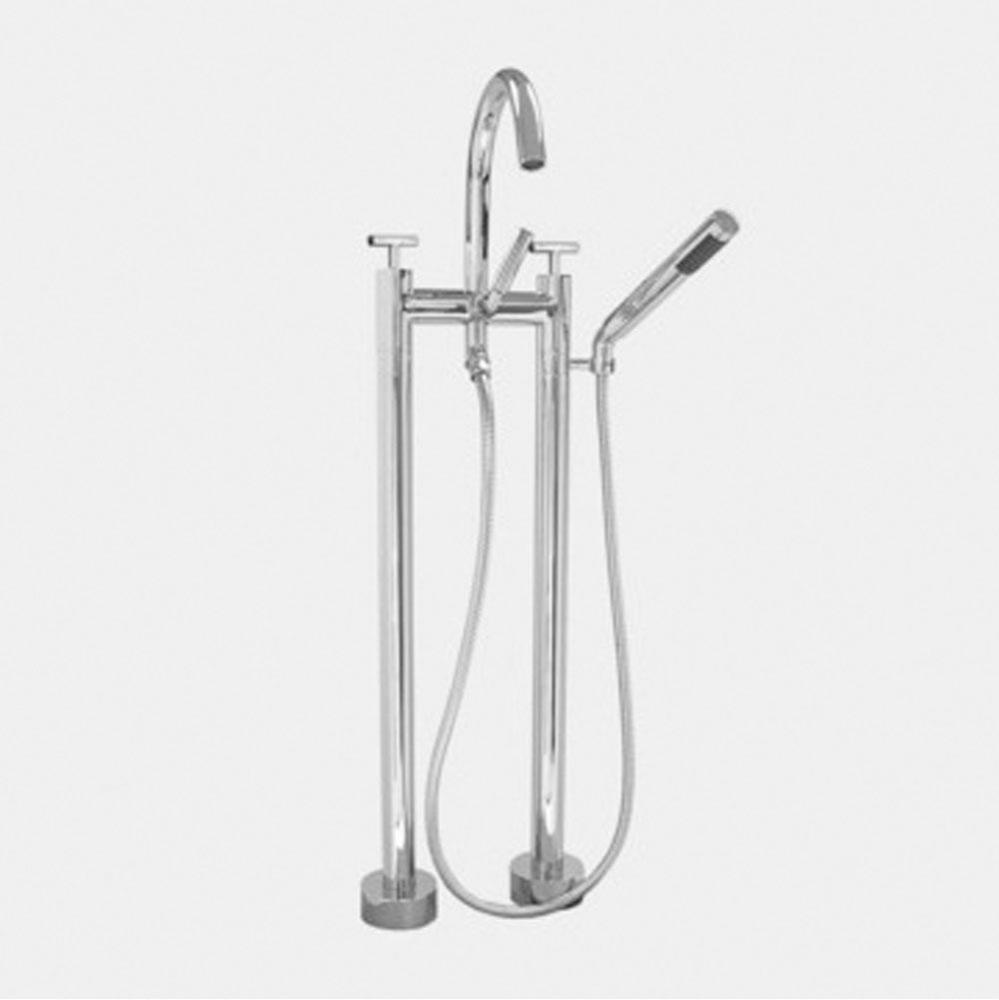 Contemporary Floormount Tub Filler W/Handshower W/Ceres Ii - Complete