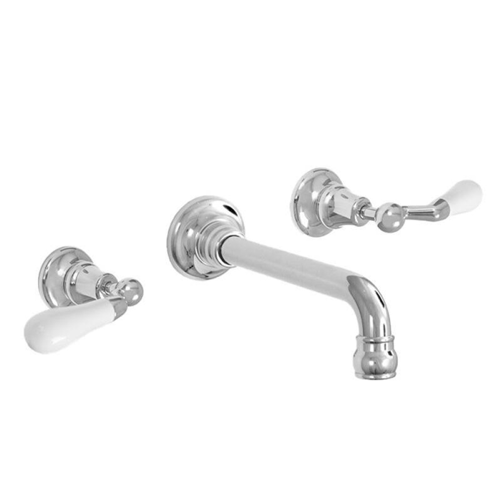 Rutherford Wall/Vessel Lavatory Trim with 482 Offset Lever in Polished Gold