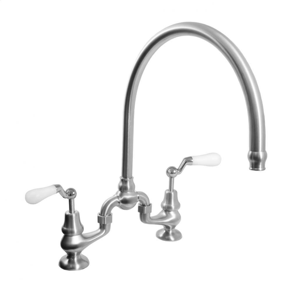 Sancerre Bridge Kitchen/Bar Faucet with High-Arc Spout and 482 Offset Lever in Polished Chrome