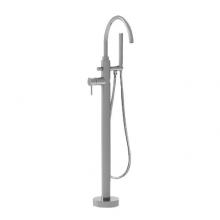 Sigma 1.3400530T.21 - Single-Hole Contemporary Floormount Tub Filler Trim Polished Silver .21