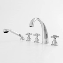 Sigma 1.201493T.24 - Roman Tub Set TRIM with Deckmount Handshower ALEXANDRIA POLISHED GOLD .24