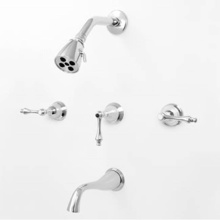 Sigma 1.201733T.26 - 3 Valve Tub & Shower Set TRIM (Includes HAF and Wall Tub Spout) MONTREAL CHROME .26
