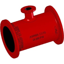 Sigma DFT63 - Dft63 Reducing Tee, 6 In Flanged X 6 In Flanged X 3 In Flanged, Iron