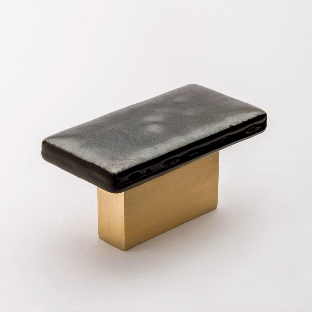 Skyline Irid Black Knob With Satin Nickel Base