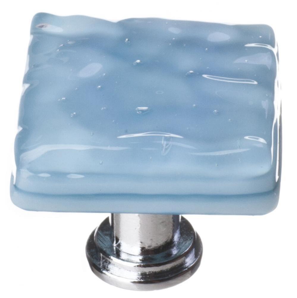 Glacier Powder Blue Knob With Satin Nickel Base