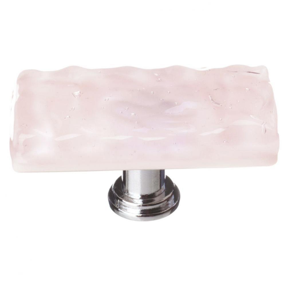 Glacier Rose Long Knob With Polished Chrome Base