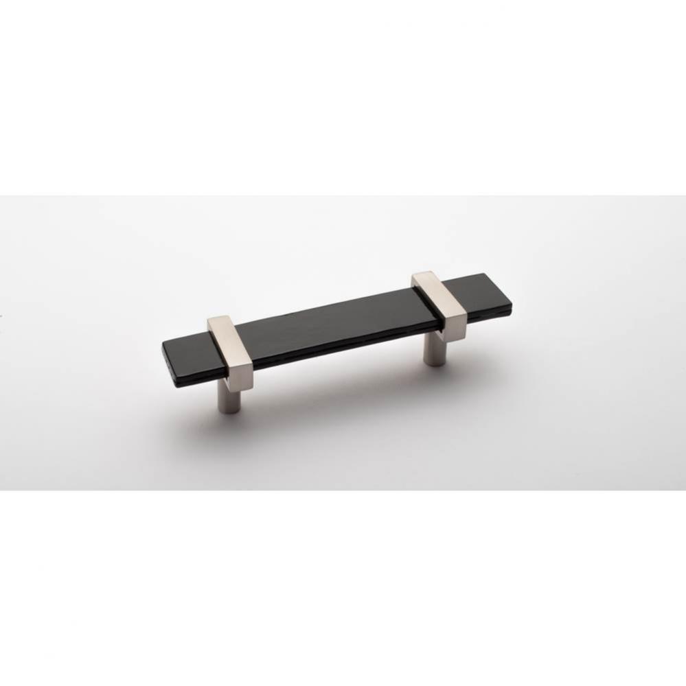 5.5'' Adjustable Black Pull With Satin Nickel Base