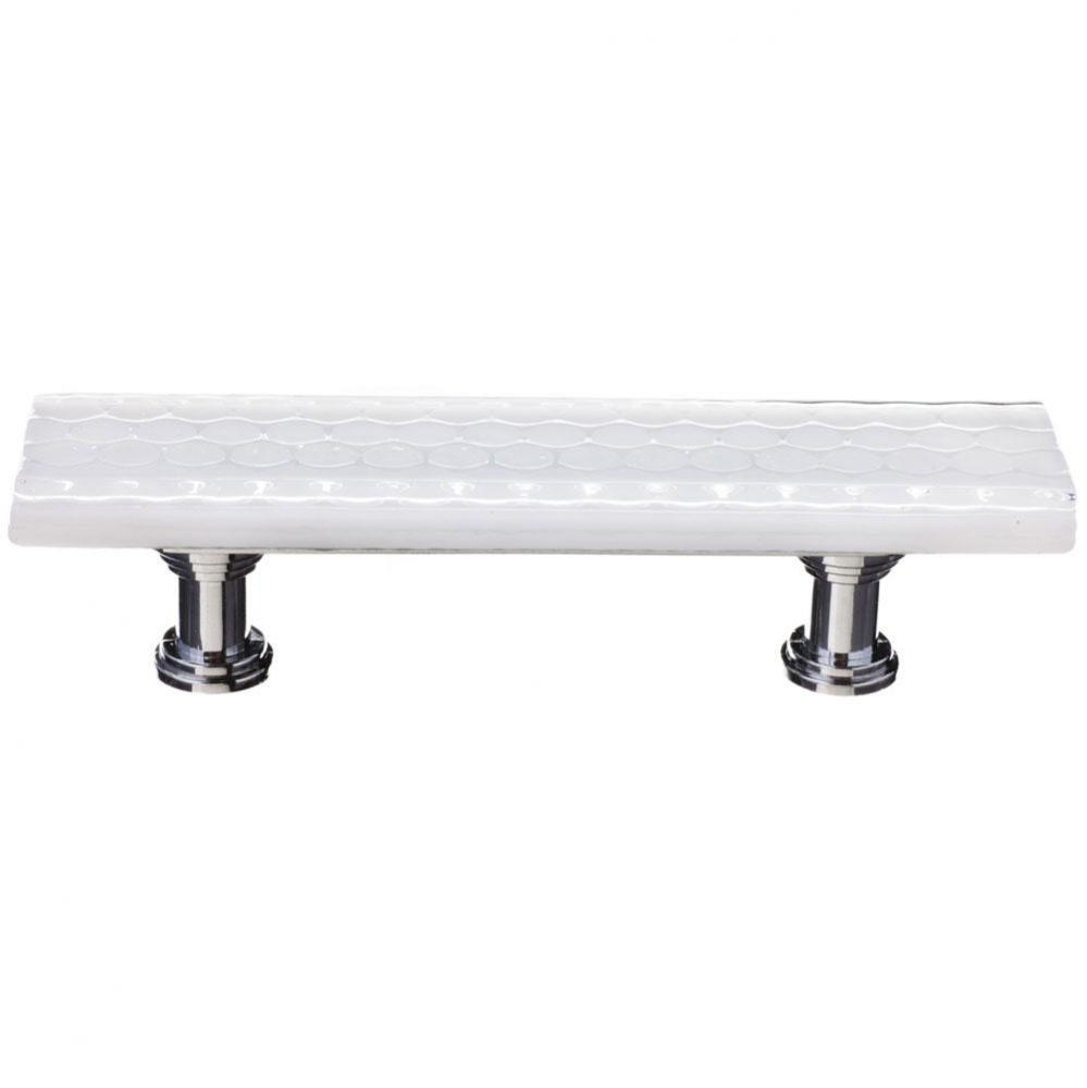 Honeycomb White Pull With Polished Chrome Base