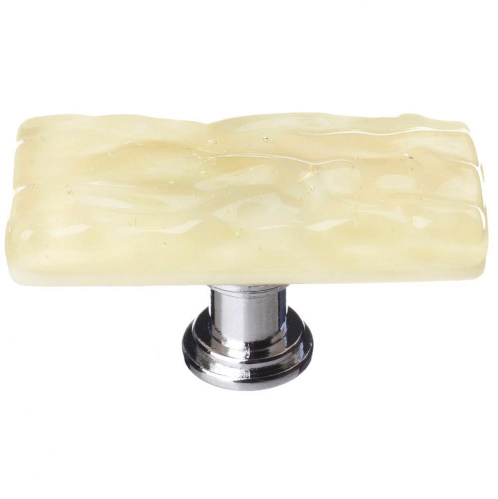 Skinny Glacier Pale Yellow Long Knob With Oil Rubbed Bronze Base
