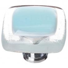 Sietto K-702-PC - Reflective Light Aqua Knob With Polished Chrome Base