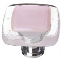 Sietto K-717-SN - Reflective Pink Knob With Satin Nickel Base