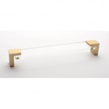 Sietto P-1200-8-SB - Affinity Clear Pull With Satin Brass Base