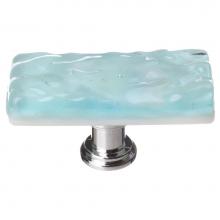 Sietto SLK-207-PC - Skinny Glacier  Aqua Long Knob With Polished Chrome Base