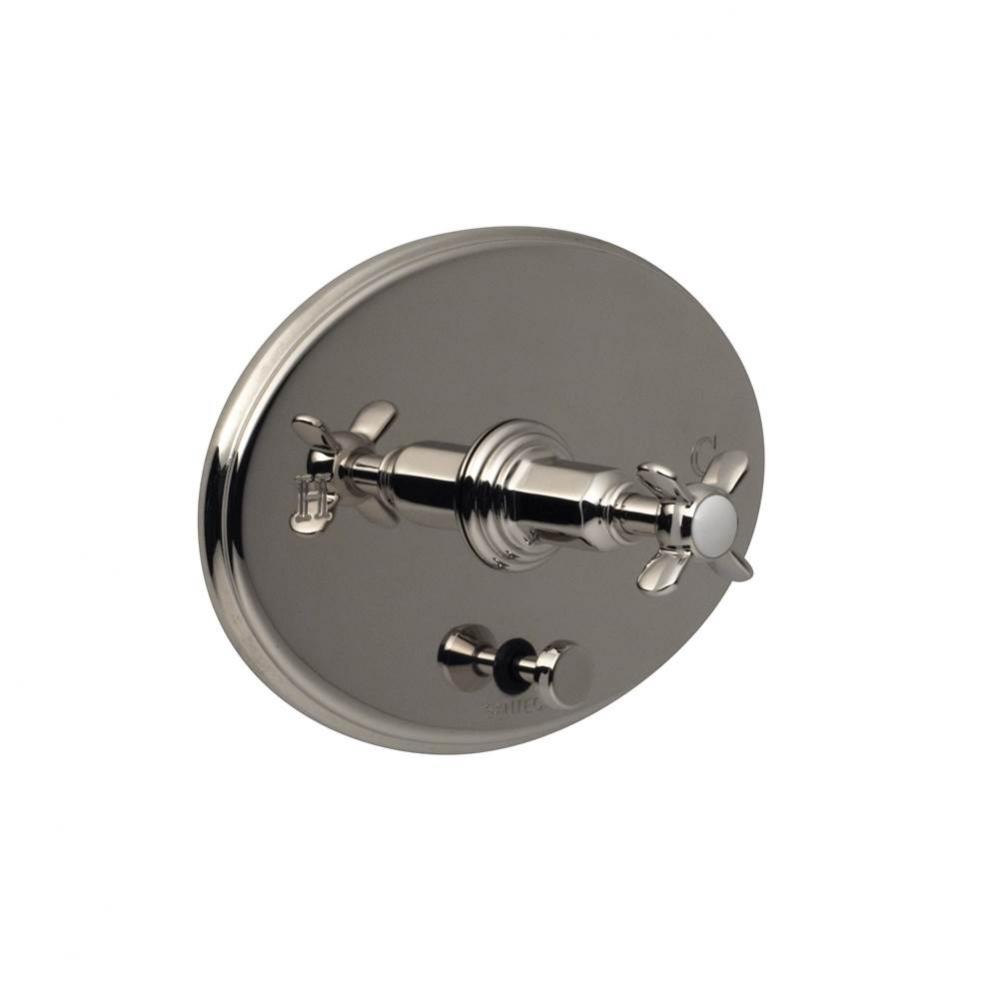 Pressure Balance Tub/Shower - Trim Only W/ Et Cross Handle (Includes Push Button Diverter, Handle