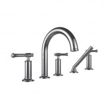 Santec 4555PI10-TM - Roman Tub Filler W/ Pi Handles And Hand Shower - (Uses P0003 Rough)