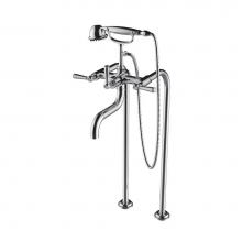 Santec 7050EP10 - Floor Mount Tub Filler W/ Ep Handles And Multifunction Handheld Shower