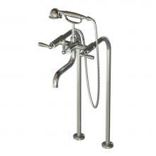 Santec 7050EY10 - Floor Mount Tub Filler W/ Ey Handles And Multifunction Handheld Shower (Valve Included)