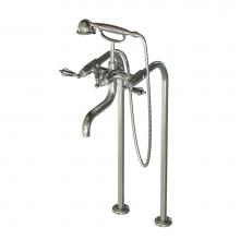 Santec 7050YC10 - Floor Mount Tub Filler W/ Yc Handles And Multifunction Handheld Shower (Valve Included)