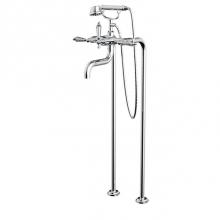 Santec 7050KT10 - Floor Mount Tub Filler with Hand Shower