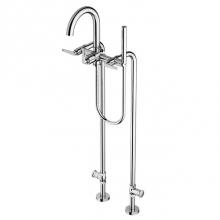 Santec 7053HN10 - Floor Mount Tub Filler with Hand Shower and Shut-off Valves (pair)