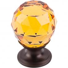 Top Knobs TK111ORB - Amber Crystal Knob 1 1/8 Inch Oil Rubbed Bronze Base