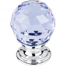 Top Knobs TK113PC - Light Blue Crystal Knob 1 1/8 Inch Polished Chrome Base
