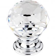 Top Knobs TK125PC - Clear Crystal Knob 1 1/8 Inch Polished Chrome Base