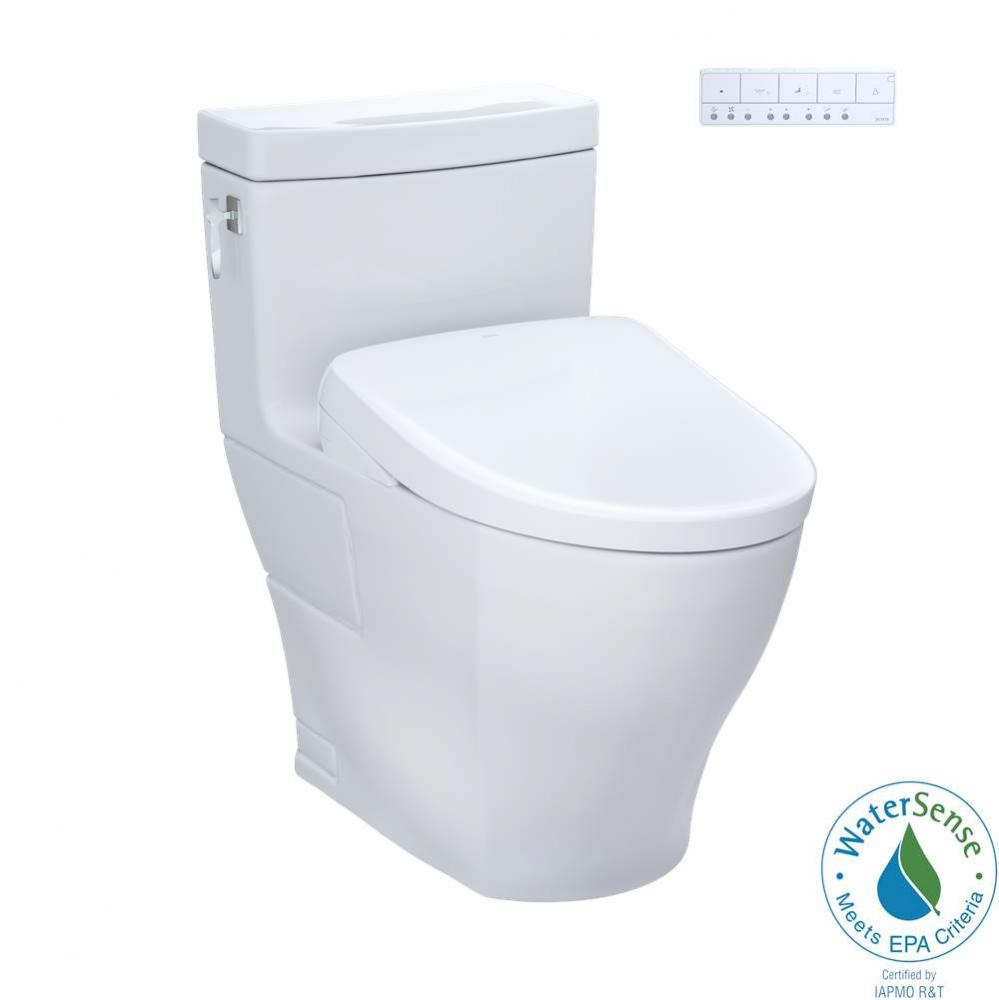 TOTO WASHLET plus Aimes One-Piece Elongated 1.28 GPF Toilet with Auto Flush S7 Contemporary Bidet