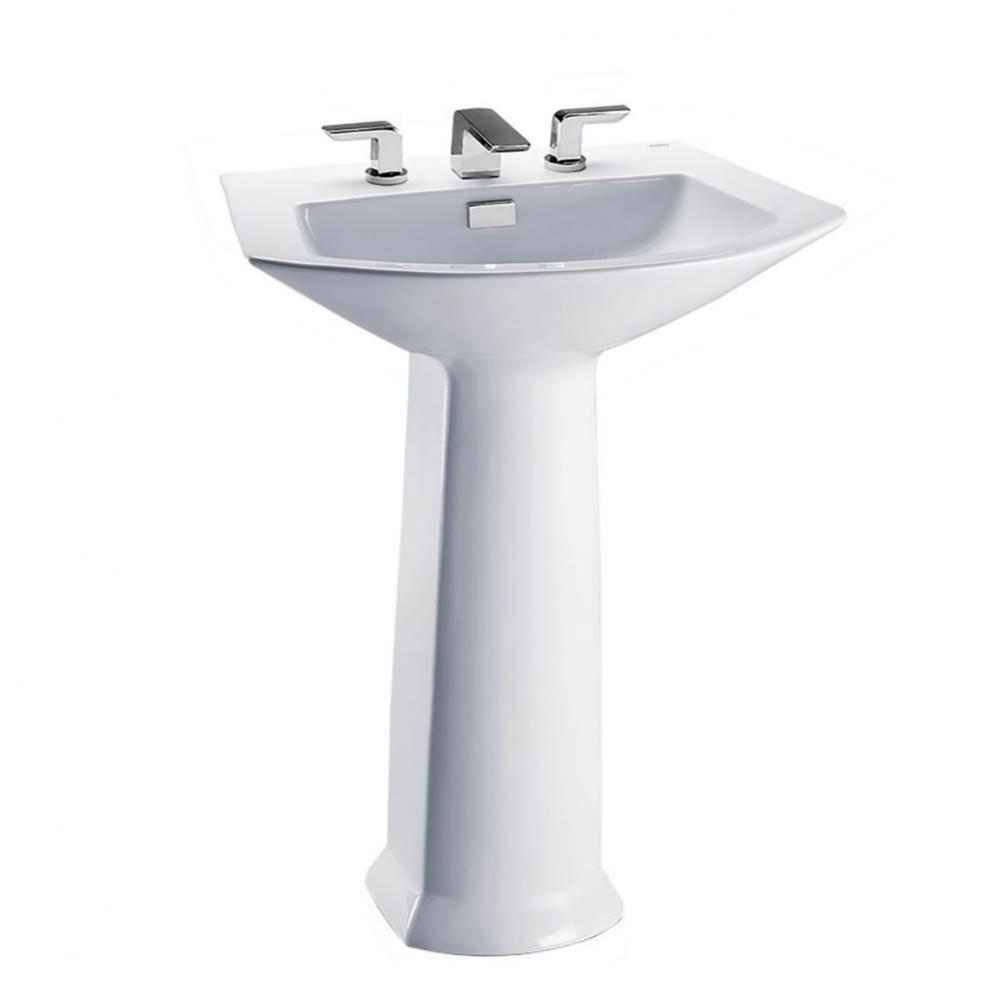 SOIREE 24''LAV W/PEDESTAL SINGLE HOLE-COL WHT CHROM