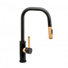 Waterstone 10240-CH - Waterstone Fulton Industrial Prep Size PLP Pulldown Faucet - Angle Spout - Toggle Sprayer